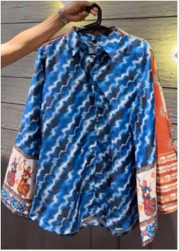 Blue Stripe Gucci Silk Shirt