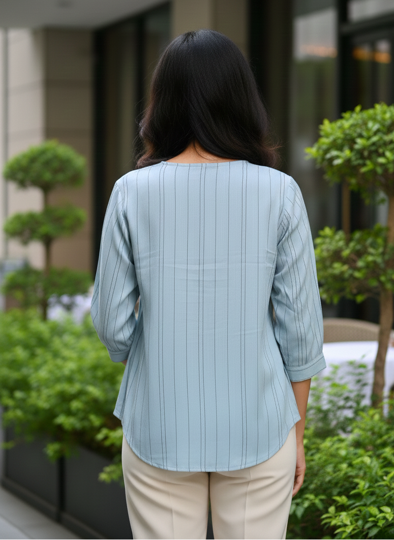 3 Button Tunic - Sky Blue