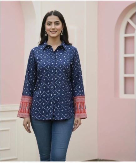 Blue Gucci Silk Shirt