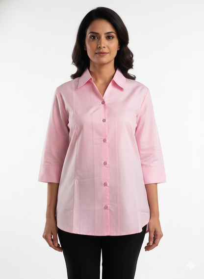 Cotton Shirt - Baby Blush Pink