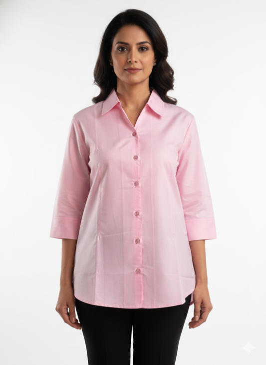 Cotton Shirt - Baby Blush Pink