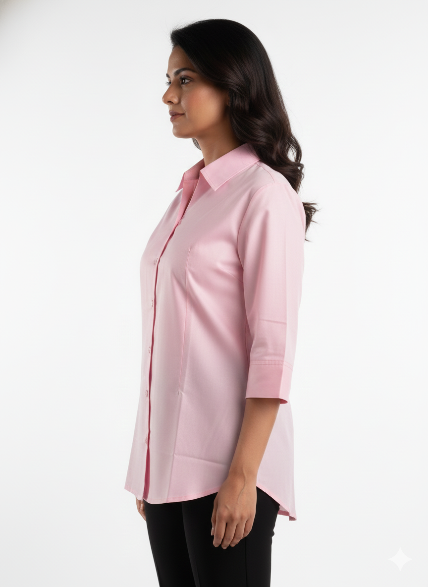Cotton Shirt - Baby Blush Pink
