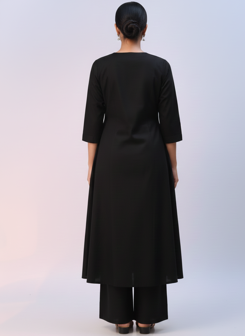 Coord Set - Embroidered Black