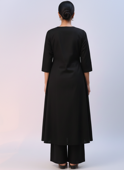 Coord Set - Embroidered Black