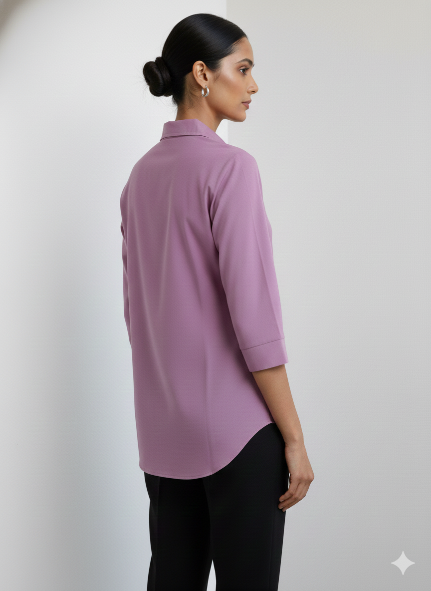 Poly Satin Shirt - Purple