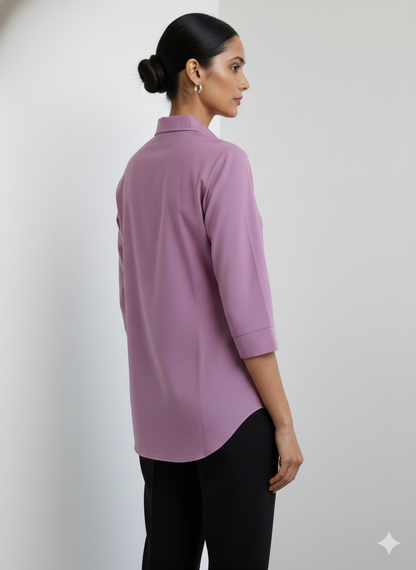 Poly Satin Shirt - Purple