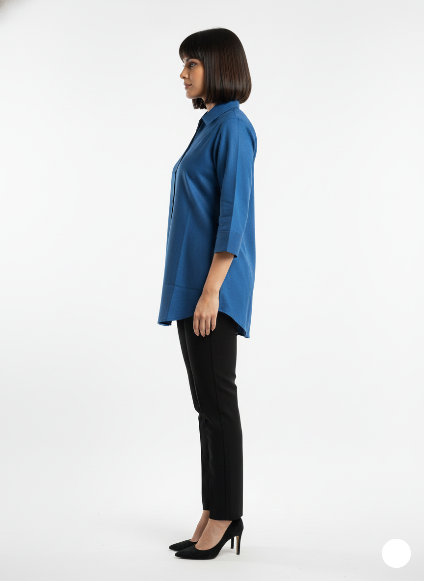 Cotton Shirt - Dark Blue