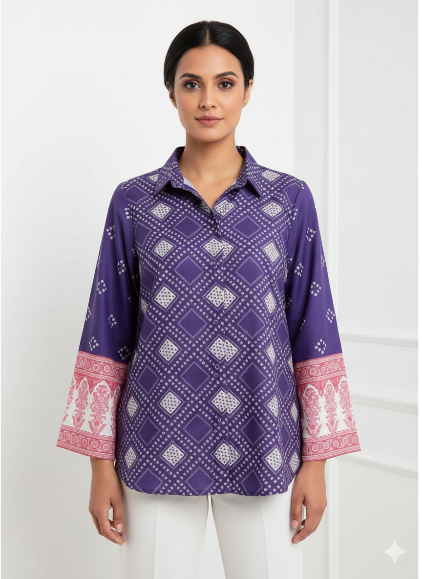 Royal Purple Gucci Silk Shirt