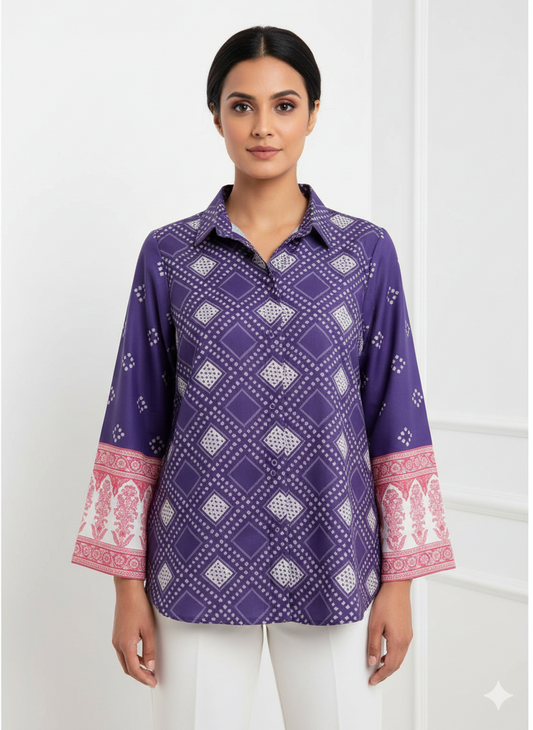 Royal Purple Gucci Silk Shirt