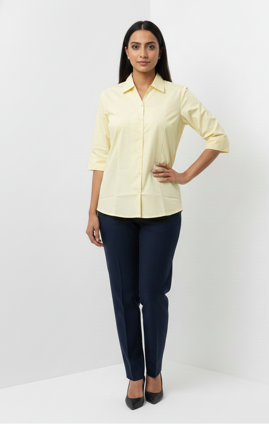 Cotton Shirt - Soft Butter Yellow