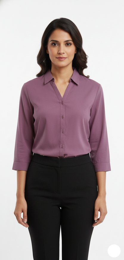 Poly Satin Shirt - Purple