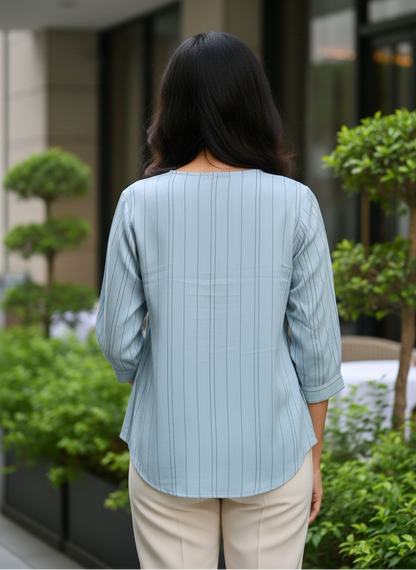 3 Button Tunic - Sky Blue