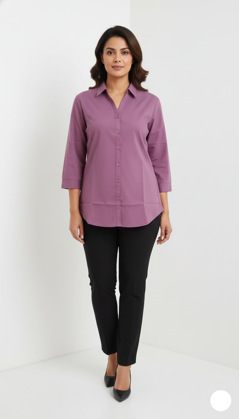 Poly Satin Shirt - Purple