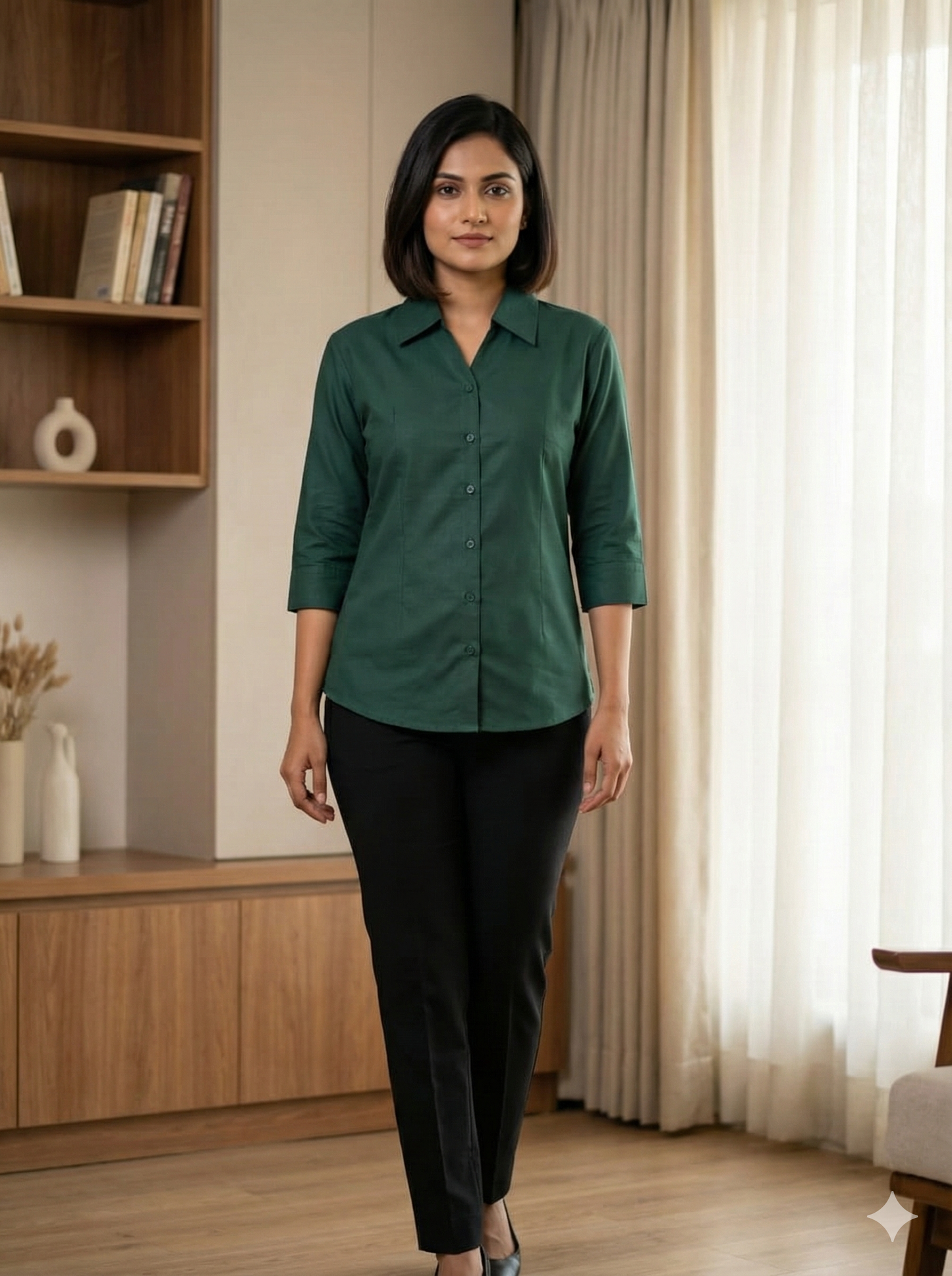 Cotton Shirt - Dark green