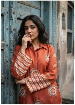 Rust color Gucci Silk Shirt