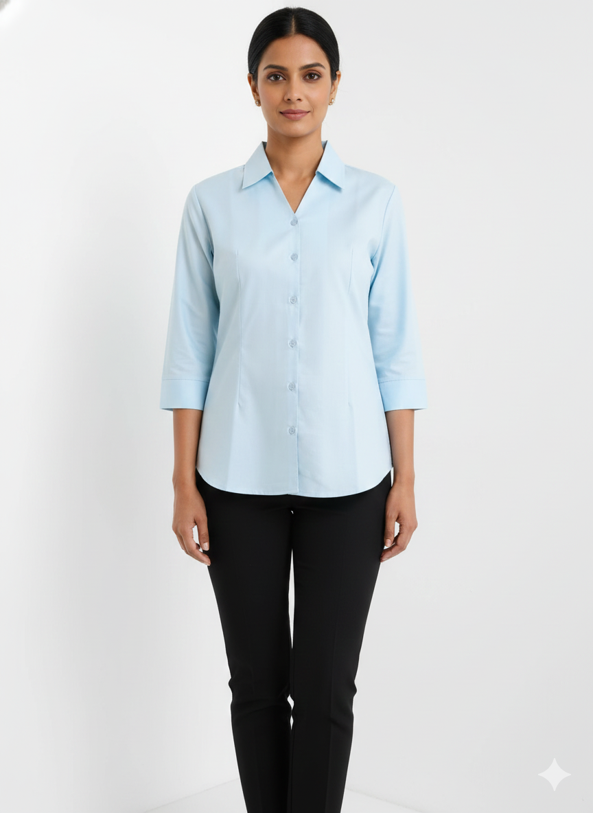 Cotton Shirt - Soft Sky Blue