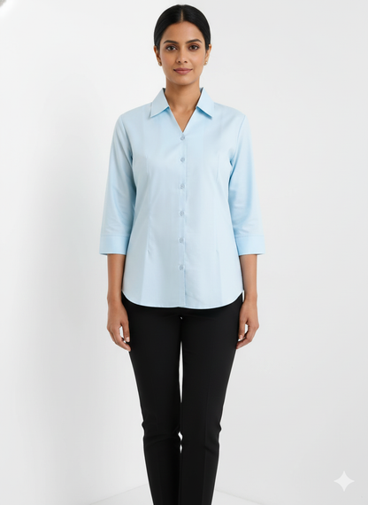 Cotton Shirt - Soft Sky Blue