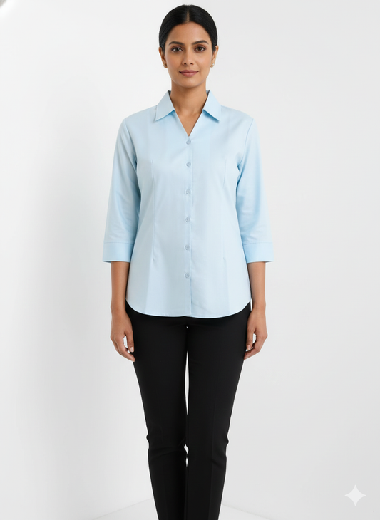 Cotton Shirt - Soft Sky Blue