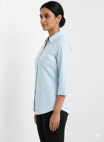 Cotton Shirt - Soft Sky Blue