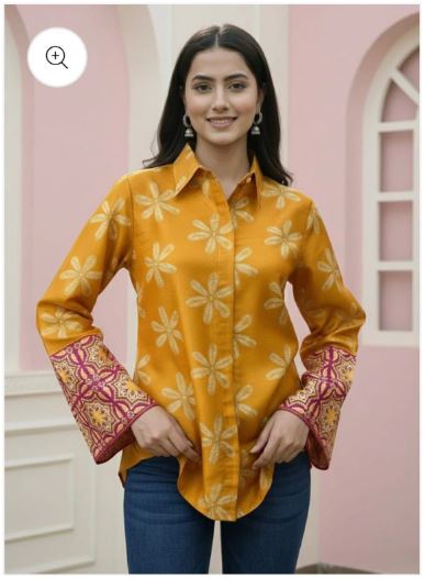 Mustard Yellow Gucci Silk Shirt